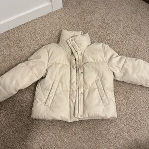 Abercrombie Vegan Leather Puffer in Cream